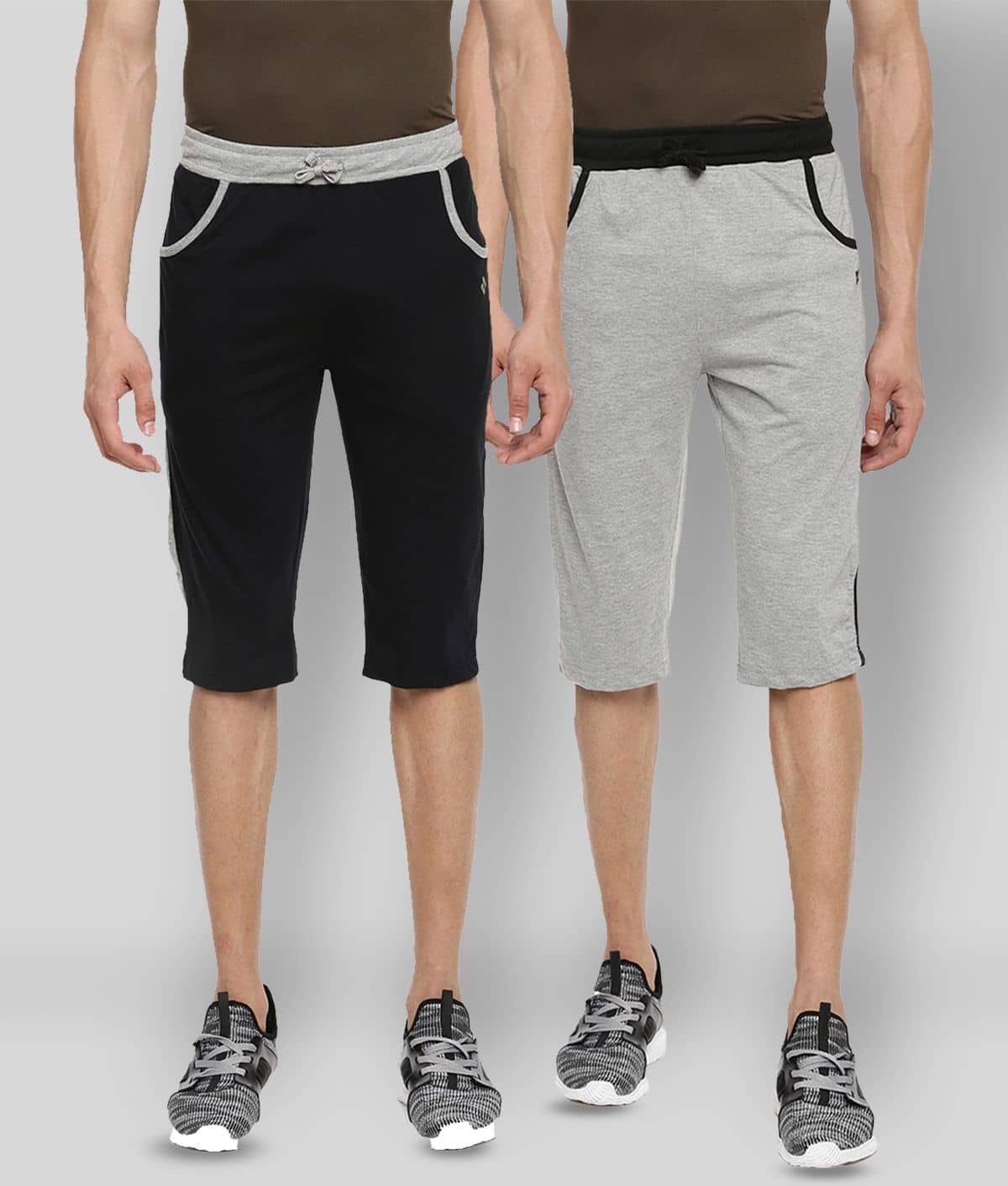Dollar - Multi Cotton Blend Men's Three-Fourths ( Pack of 2 ) - Shorts | Buy online on ZillyBuy