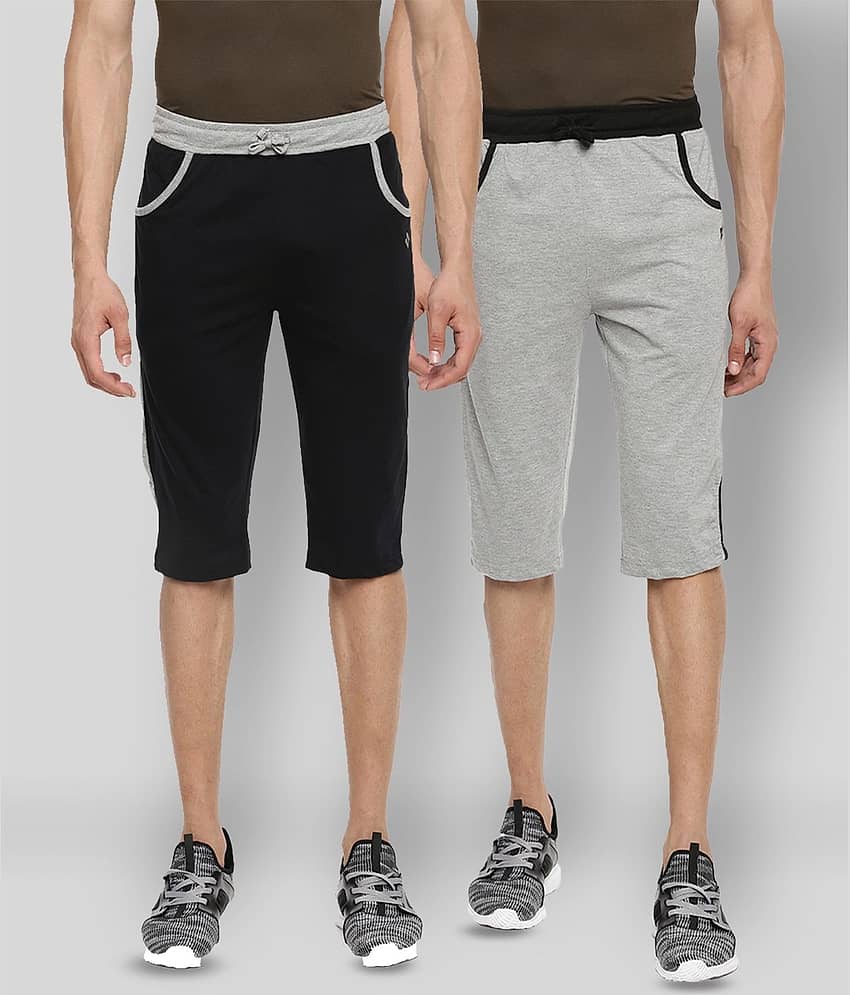 Dollar - Multi Cotton Blend Men's Three-Fourths ( Pack of 2 ) - Shorts | Buy online on ZillyBuy