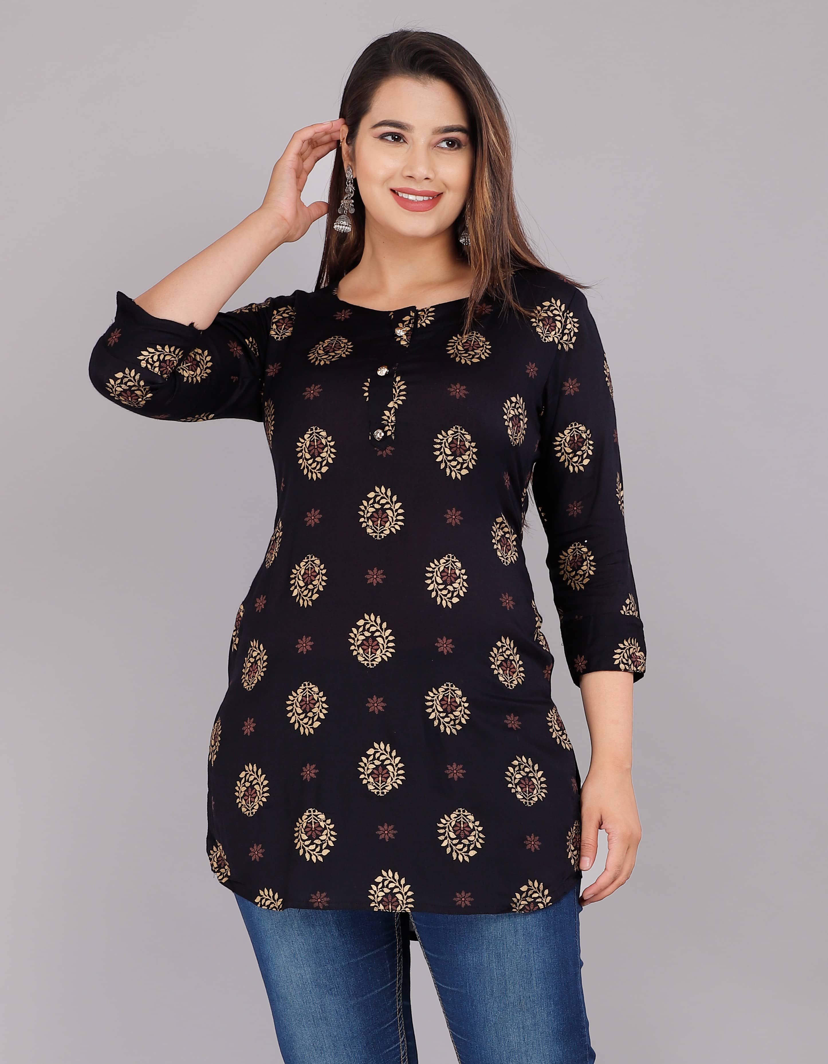 Rayon Short Kurti For Women (Pack of 1) - Kurtis, Tunics | Buy online on ZillyBuy