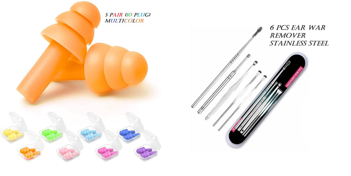     			Rtb Combo of 5 Pair Ear Bud Noise Reduction & Ear Wax Remover Tool Stainless Steel Pack of 6