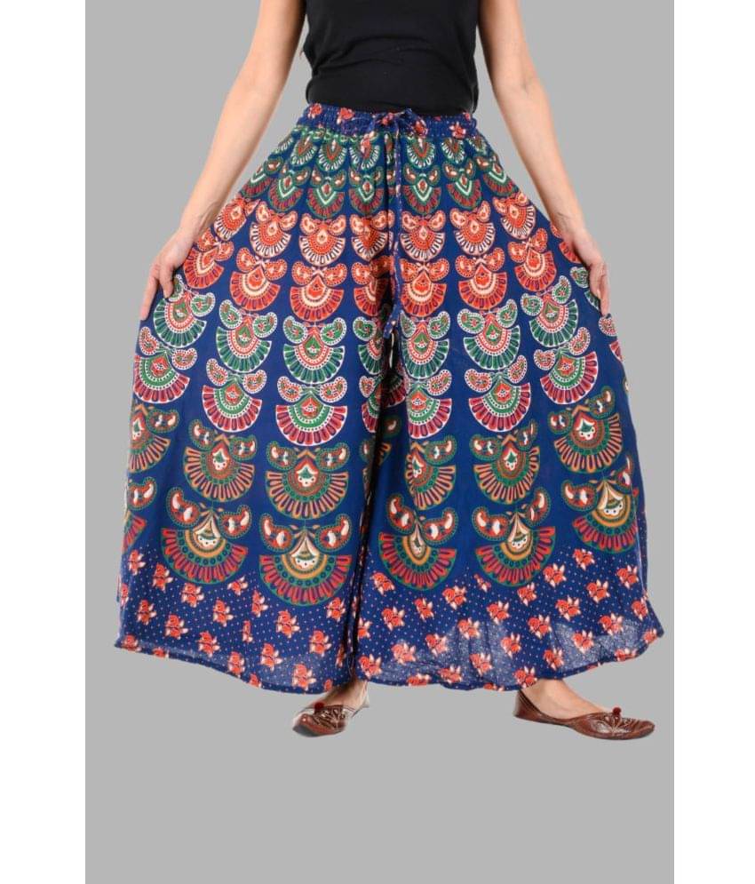 Rangun - Multi Color Cotton Flared Women's Palazzos ( Pack of 1 ) Rangun - Multi Color Cotton Flared Women's Palazzos ( Pack of 1 )