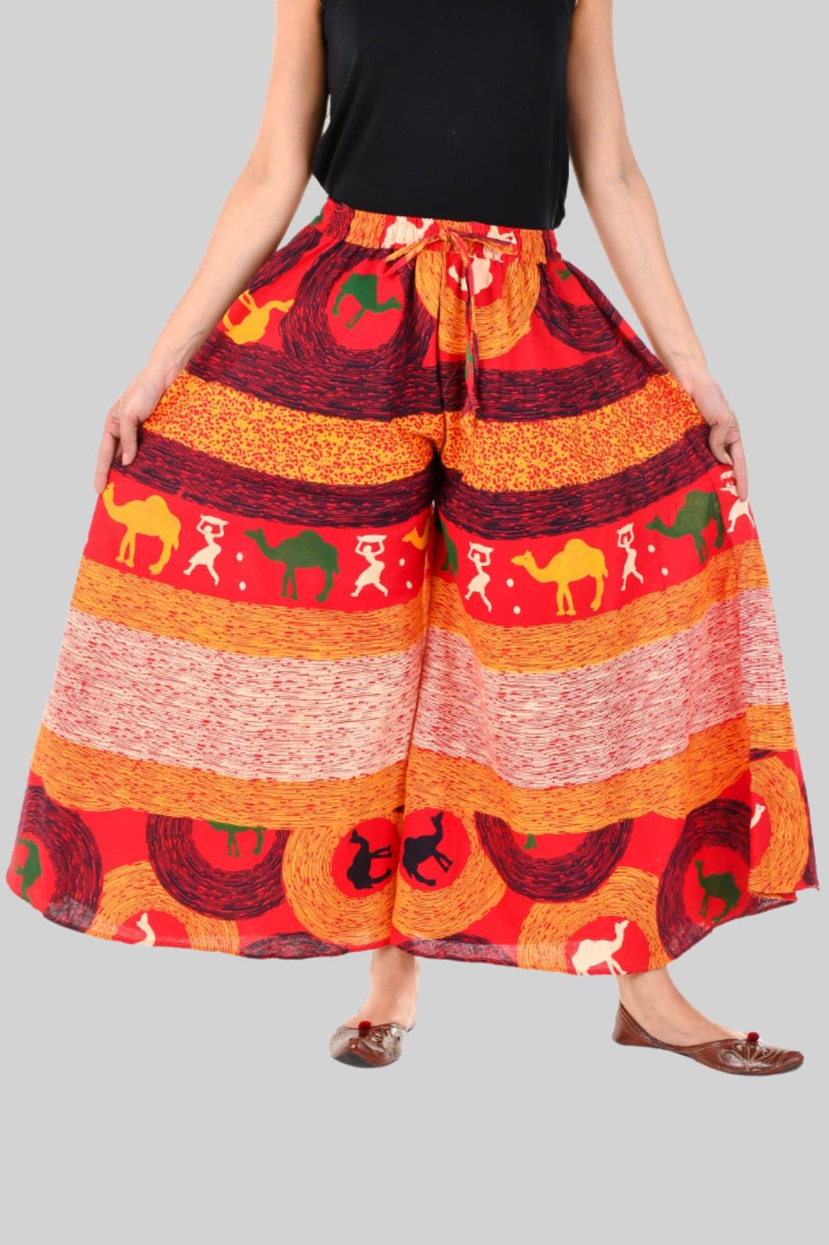     			Rangun - Red Cotton Flared Women's Palazzos ( Pack of 1 )