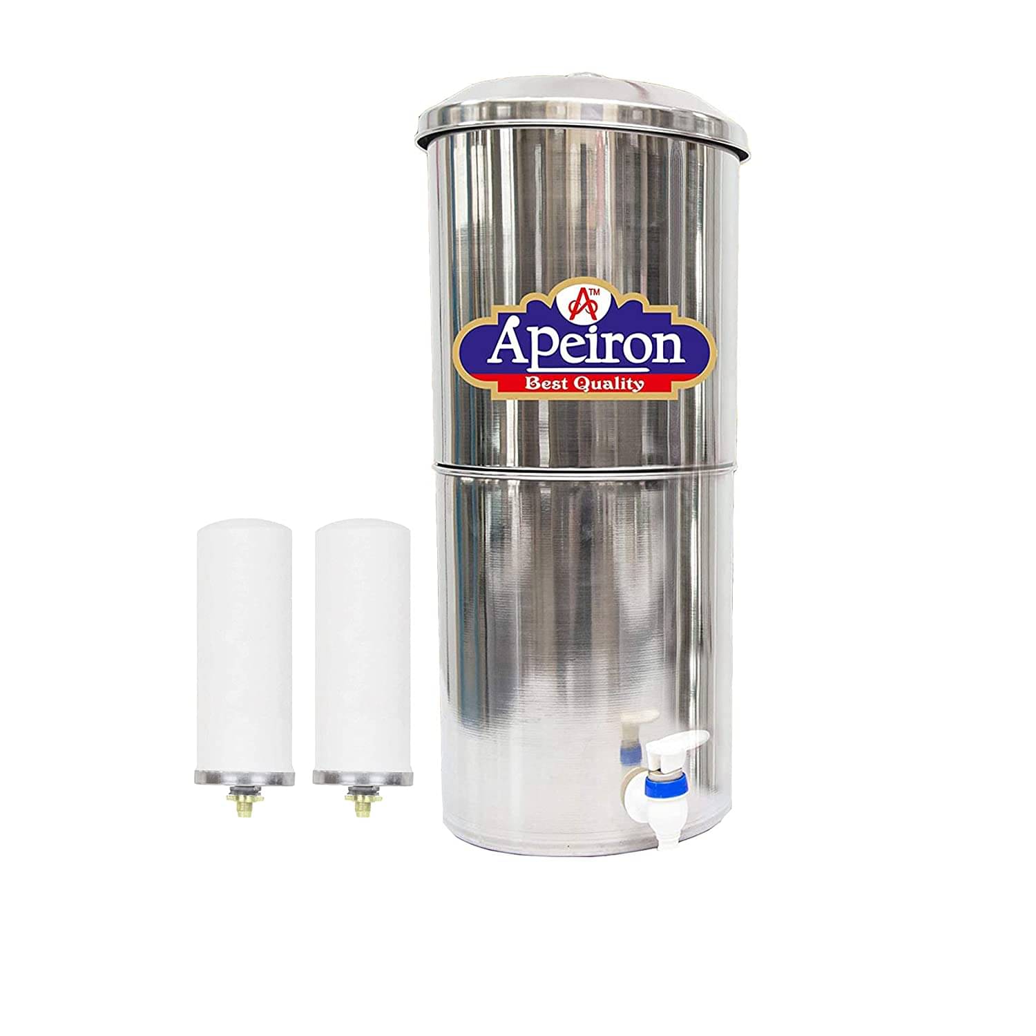     			APEIRON Stainless Steel Water Filter With 2 Candles 18 Ltr Gravity Water Purifier