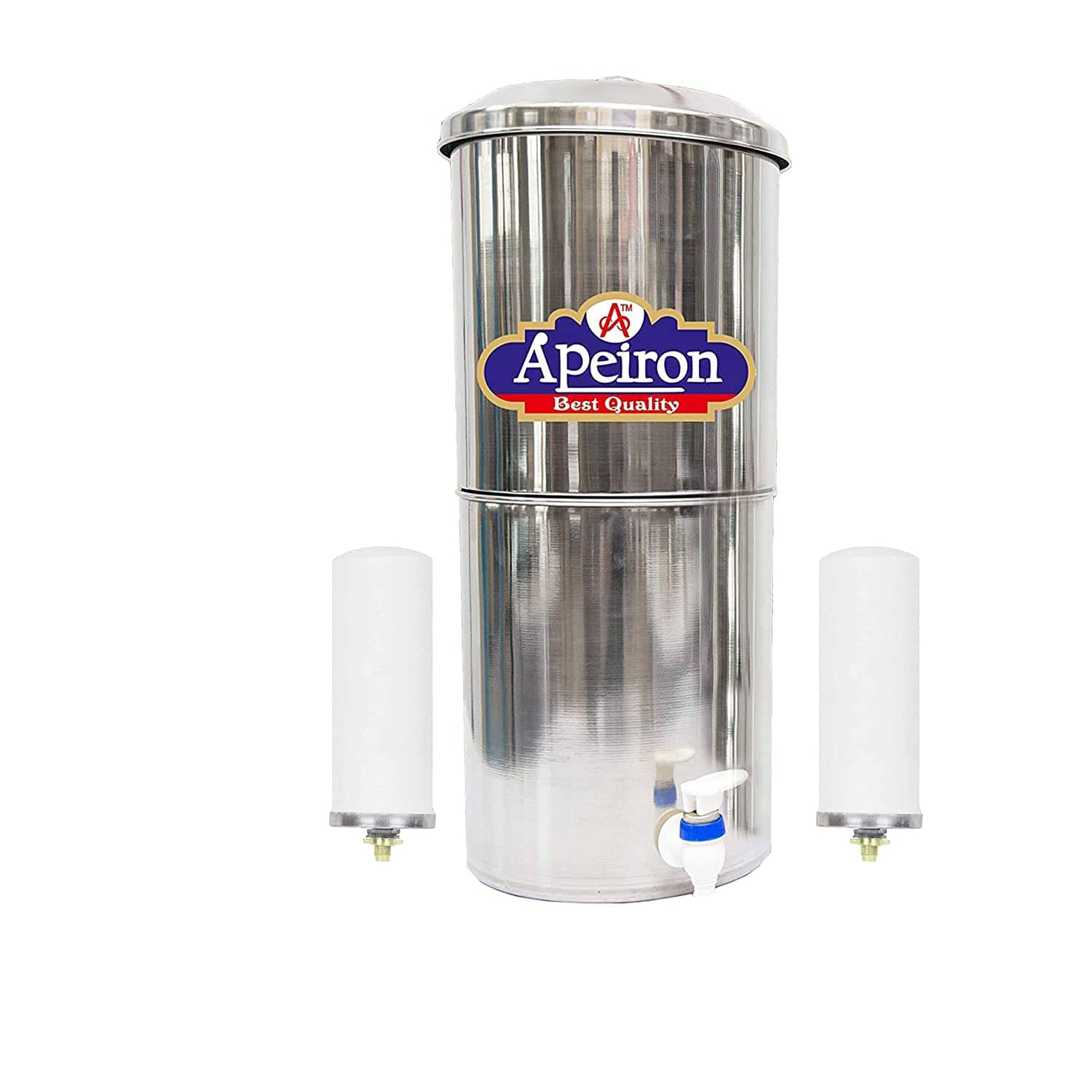     			APEIRON STAINLESS STEEL WATER FILTER WITH 2 NEW CANDLE 21 Ltr Gravity Water Purifier