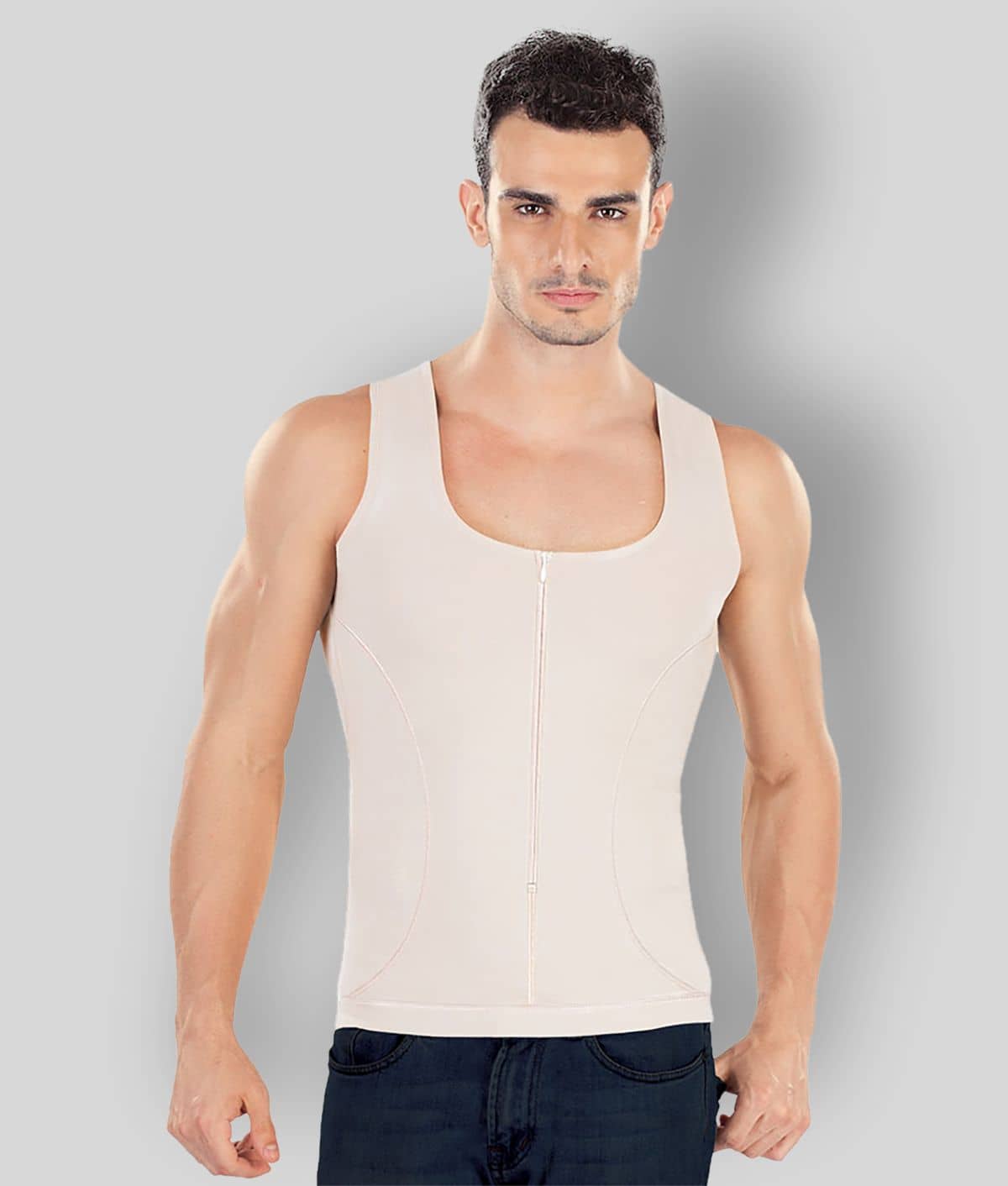 Dermawear Pack of 1 Cotton Blend Sleeveless Vest For Men ( Beige ) - Nightwear & Loungewear | Buy online on ZillyBuy
