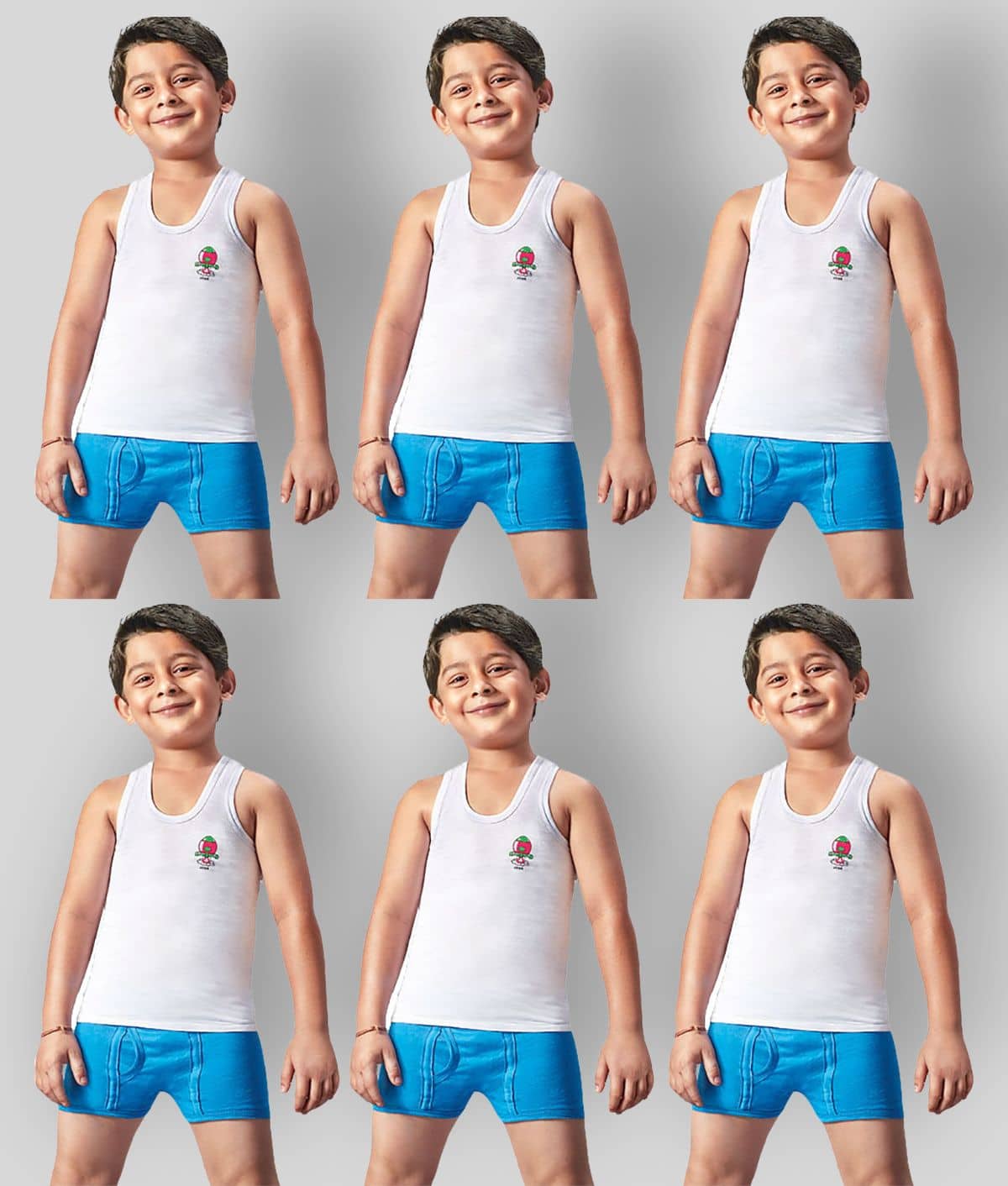 Dixcy Josh Fine Cotton White Sleeveless Vests for Kids/Boys - Pack of 6 - Nightwear & Loungewear | Buy online on ZillyBuy