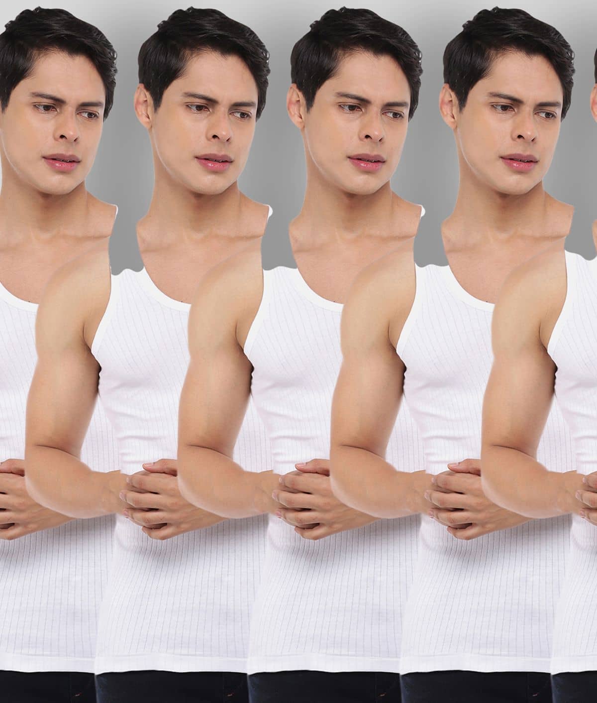 Dollar Bigboss Men's White Pack of 10 Solid Combed Cotton Vest - Nightwear & Loungewear | Buy online on ZillyBuy