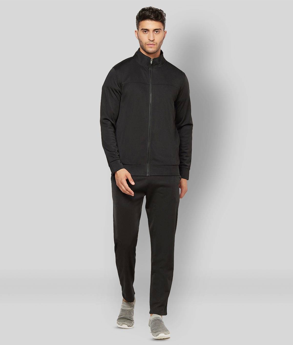 Glito - Black Polyester Slim Fit Solid Men's Sports Tracksuit ( Pack of 1 ) Glito - Black Polyester Slim Fit Solid Men's Sports Tracksuit ( Pack of 1 )