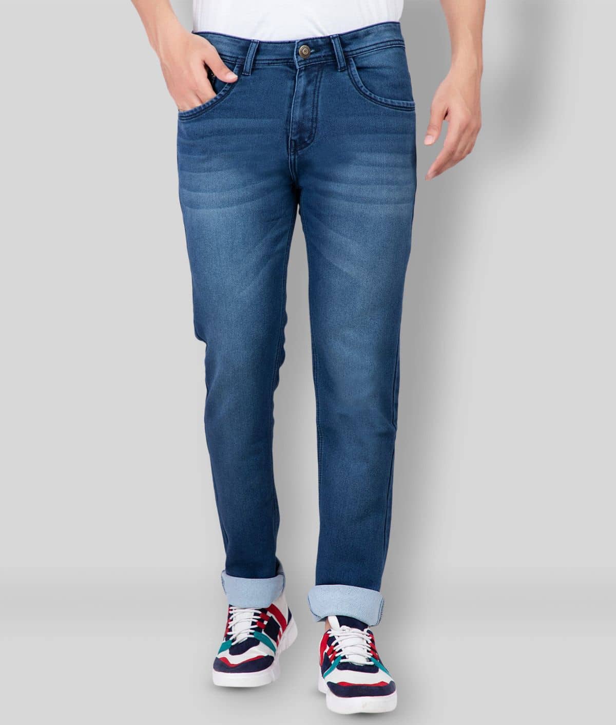 HJ HASASI - Blue 100% Cotton Regular Fit Men's Jeans ( Pack of 1 ) - Jeans | Buy online on ZillyBuy
