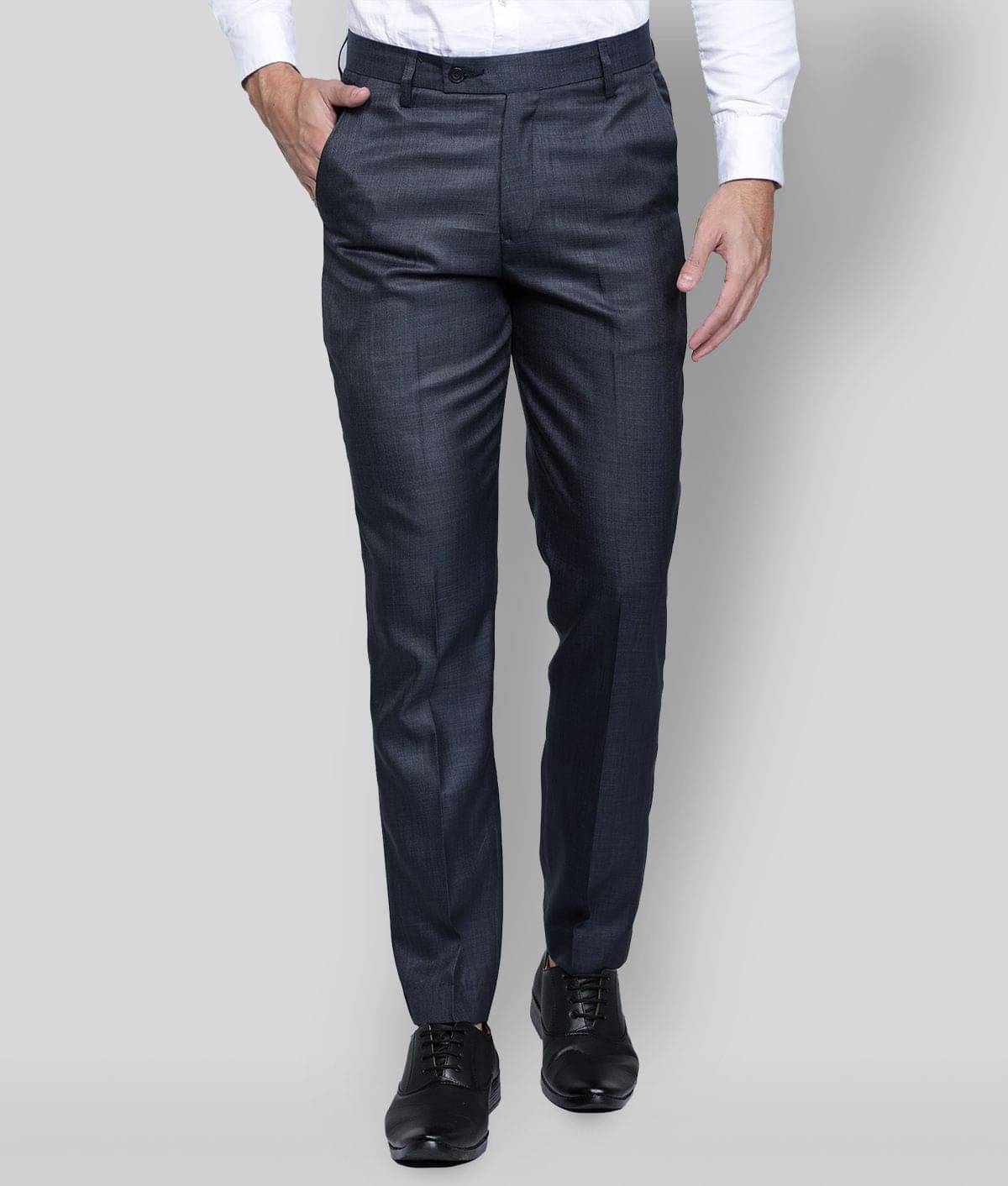     			Haul Chic - Blue Polycotton Slim - Fit Men's Formal Pants ( Pack of 1 )