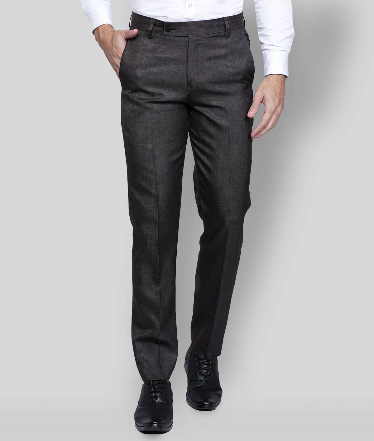     			Haul Chic - Brown Polycotton Slim - Fit Men's Formal Pants ( Pack of 1 )
