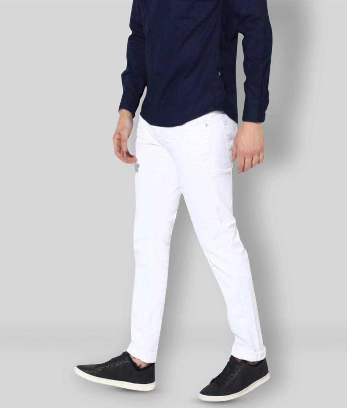 Lawson - White Cotton Blend Slim Fit Men's Jeans ( Pack of 1 ) Lawson - White Cotton Blend Slim Fit Men's Jeans ( Pack of 1 )