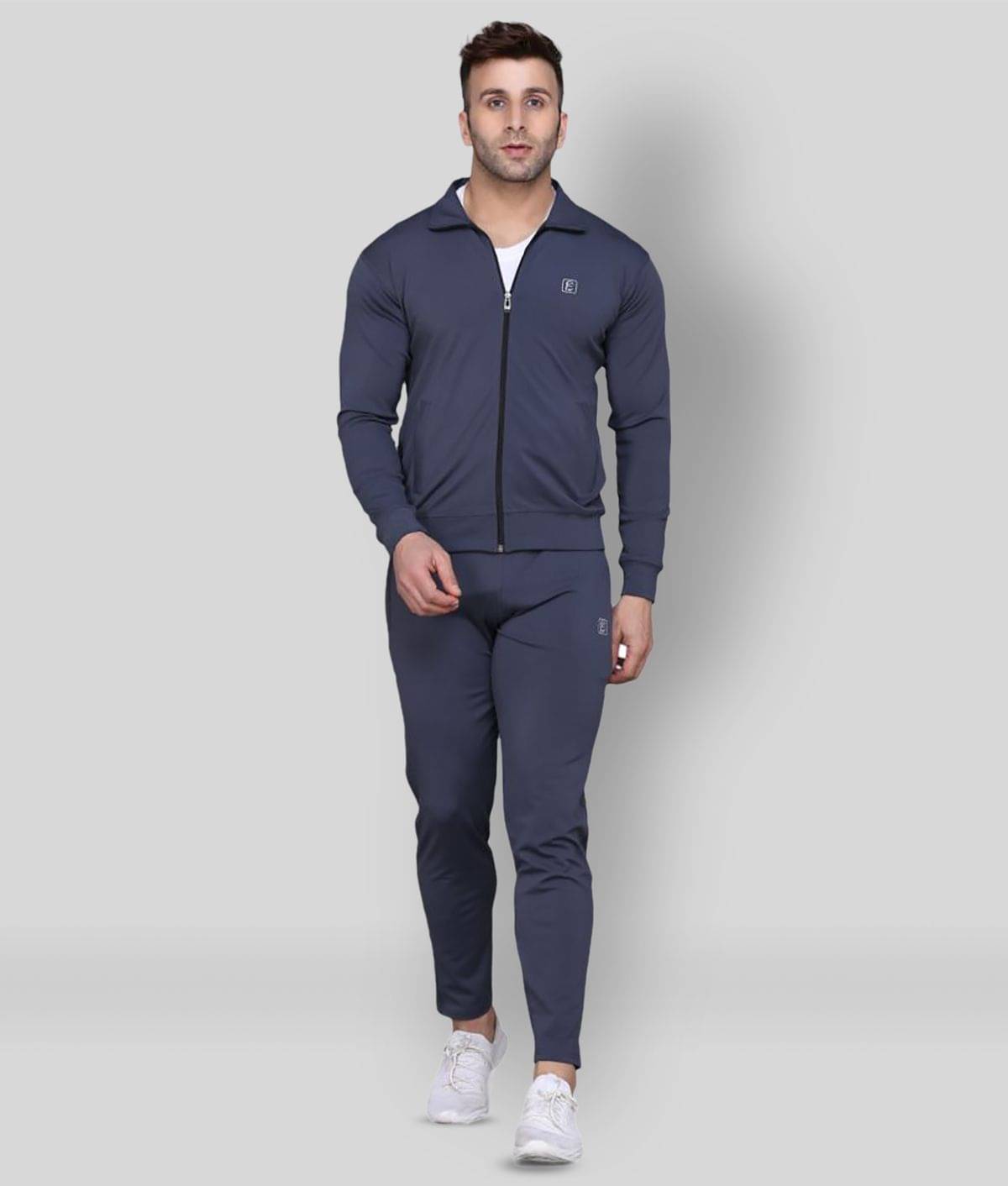 PRAUME - Dark Grey Polyester Slim Fit Solid Men's Sports Tracksuit ( Pack of 1 ) PRAUME - Dark Grey Polyester Slim Fit Solid Men's Sports Tracksuit ( Pack of 1 )