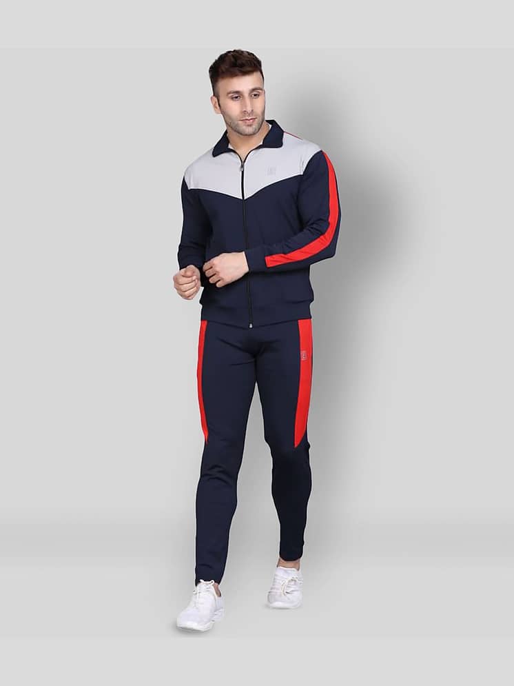 HB HONEY BEE Light Blue Fleece Regular Fit Men's Tracksuit