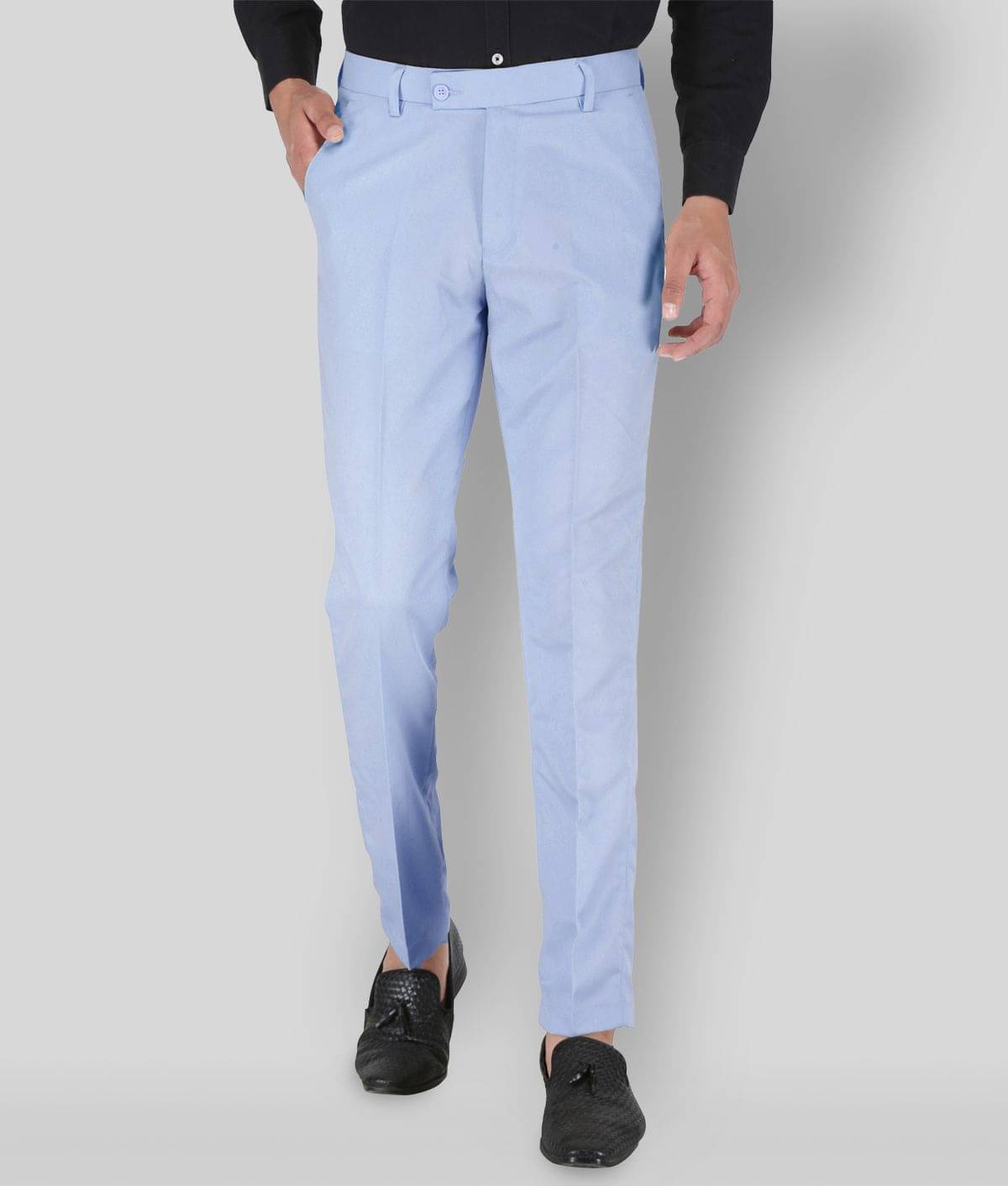     			Playerz - Blue Polycotton Slim - Fit Men's Trousers ( Pack of 1 )