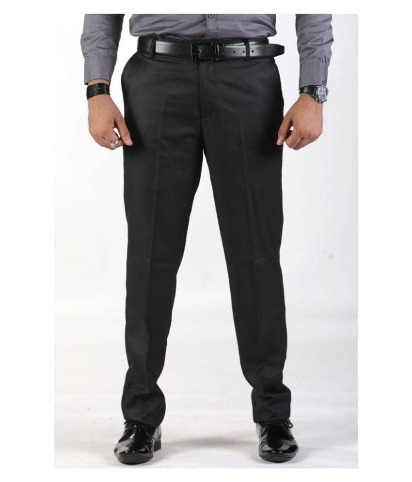     			SAM & JACK - Black Polycotton Regular - Fit Men's Formal Pants ( Pack of 1 )