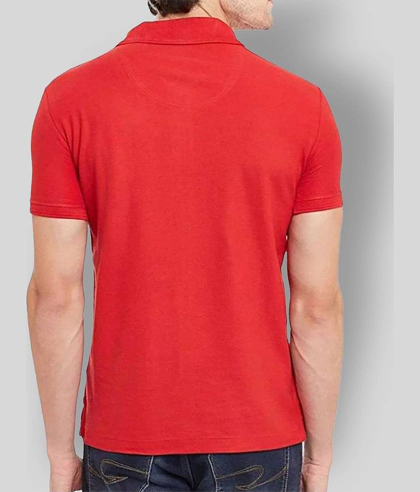 SKYRISE Pack of 1 Cotton Blend Slim Fit Solid Half Sleeves Men's Polo T Shirt ( Red )
