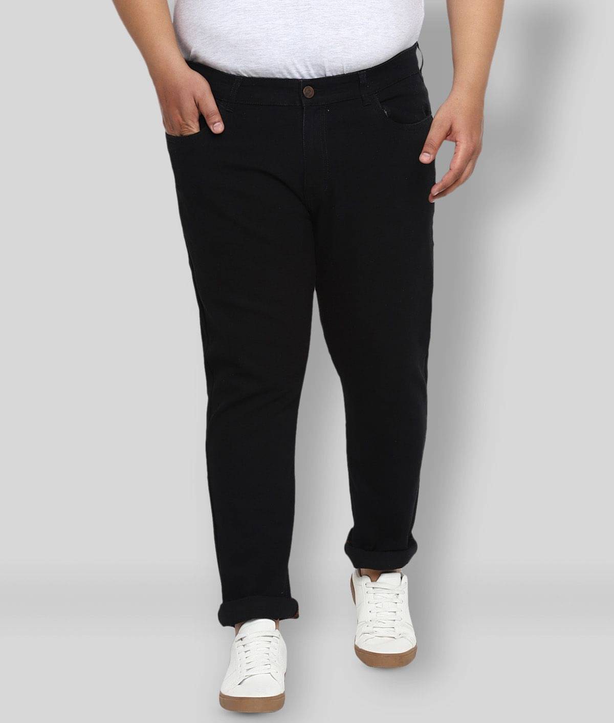 Urbano Plus - Black Denim Regular Fit Men's Jeans ( Pack of 1 ) Urbano Plus - Black Denim Regular Fit Men's Jeans ( Pack of 1 )