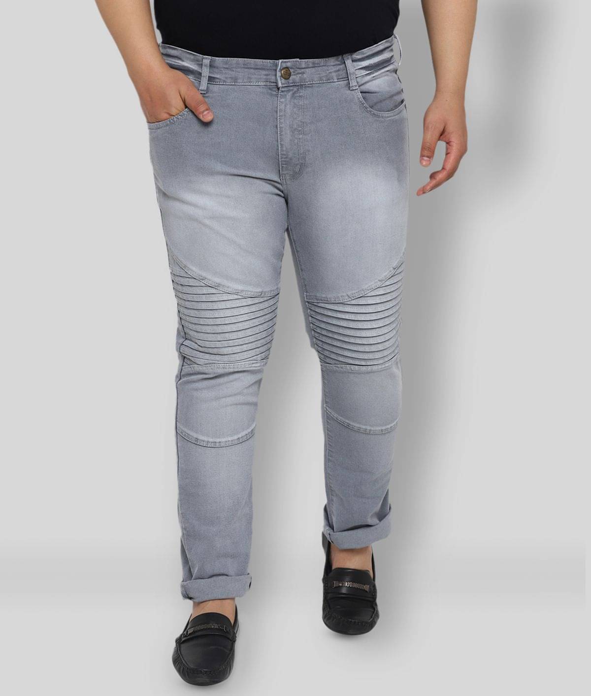 Urbano Plus - Grey Cotton Blend Regular Fit Men's Jeans ( Pack of 1 ) Urbano Plus - Grey Cotton Blend Regular Fit Men's Jeans ( Pack of 1 )