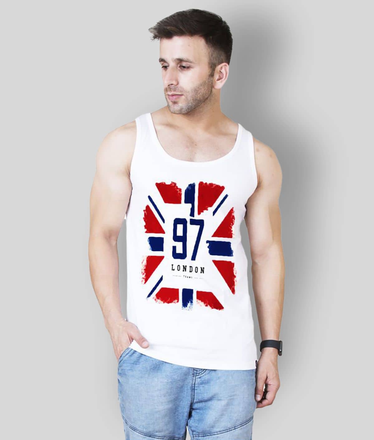 Veirdo Pack of 1 Cotton Blend Sleeveless Vest For Men ( White ) - Nightwear & Loungewear | Buy online on ZillyBuy