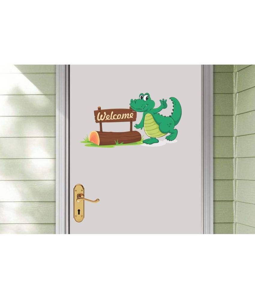 Asmi Collection Cute Crocodile Welcome Wall Sticker ( 33 x 60 cms ) Asmi Collection Cute Crocodile Welcome Wall Sticker ( 33 x 60 cms )