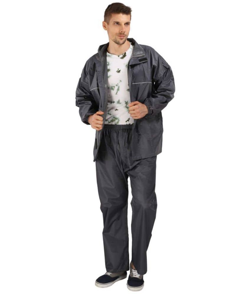 Goodluck - Grey Nylon Men's Rain Suit ( Pack of 1 )