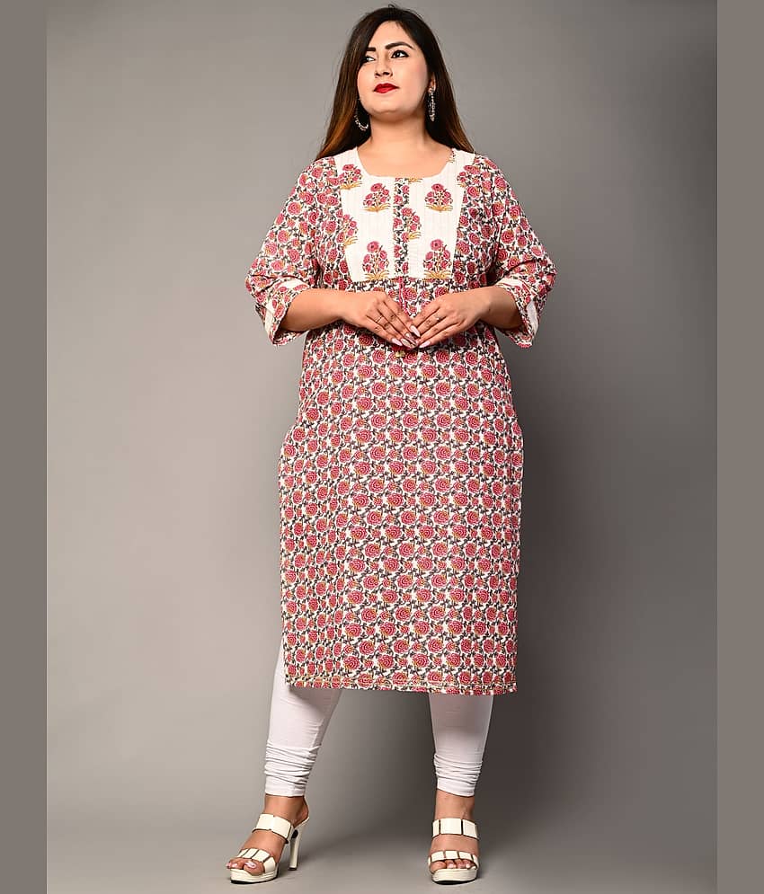 Swasti - Pink Cotton Women's Straight Kurti ( Pack of 1 ) - Kurtis, Tunics | Buy online on ZillyBuy