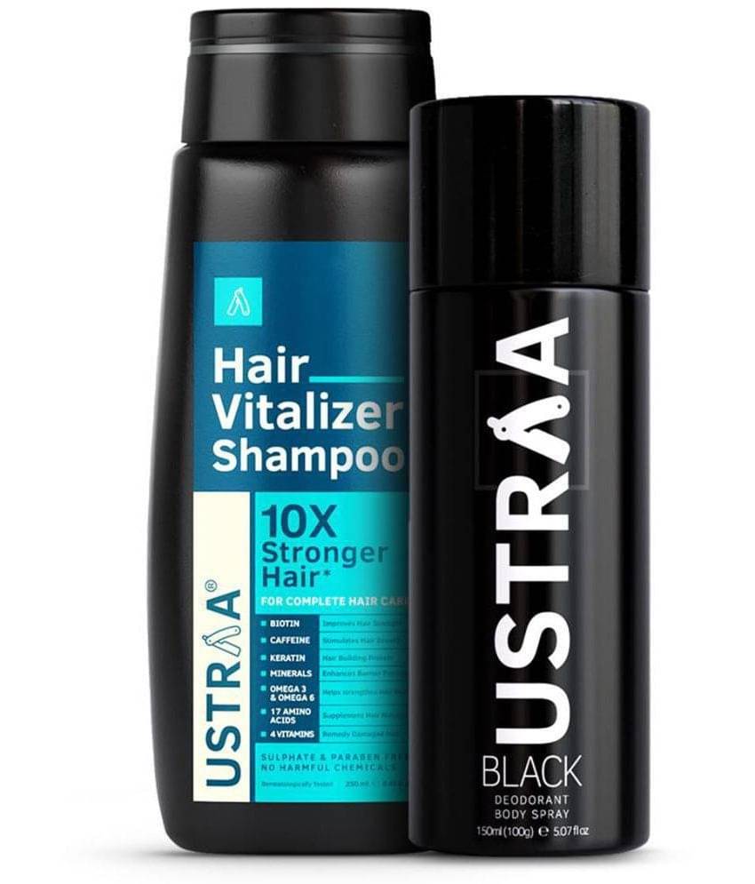     			Ustraa Hair Vitalizer Shampoo - 250ml & Black Deodorant -Body Spray - 150ml