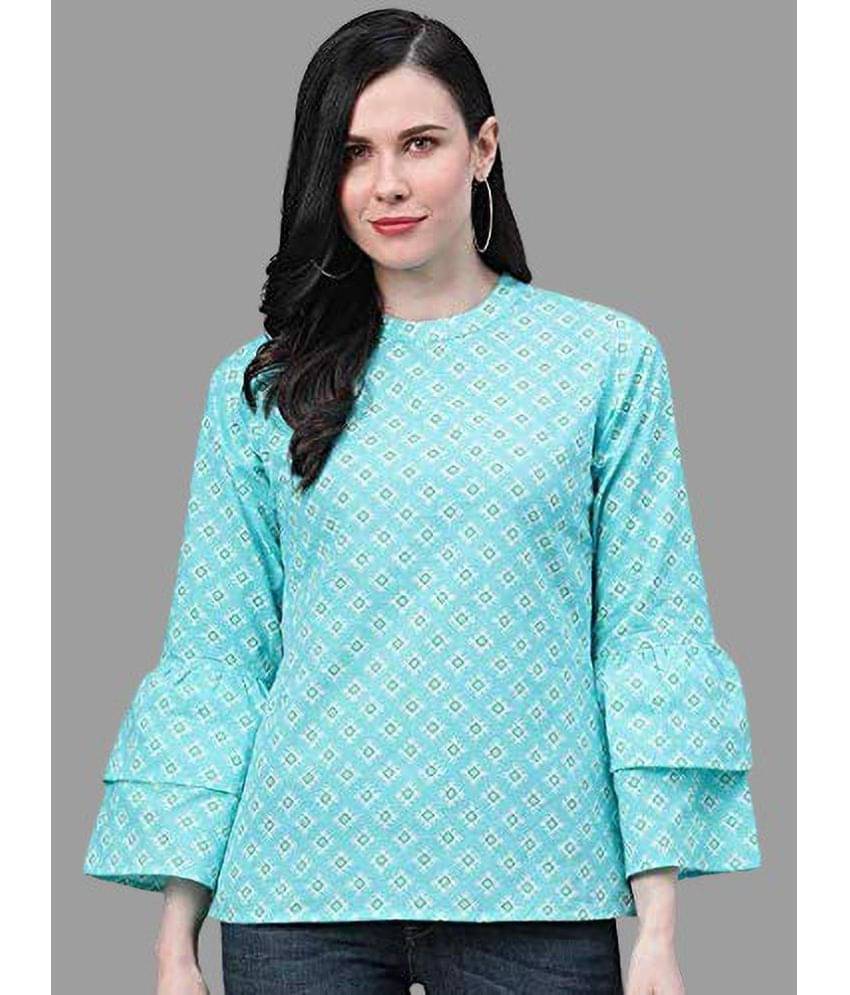 Yash Gallery Women's Cotton Blend Regular Top ( Blue ) Yash Gallery Women's Cotton Blend Regular Top ( Blue )
