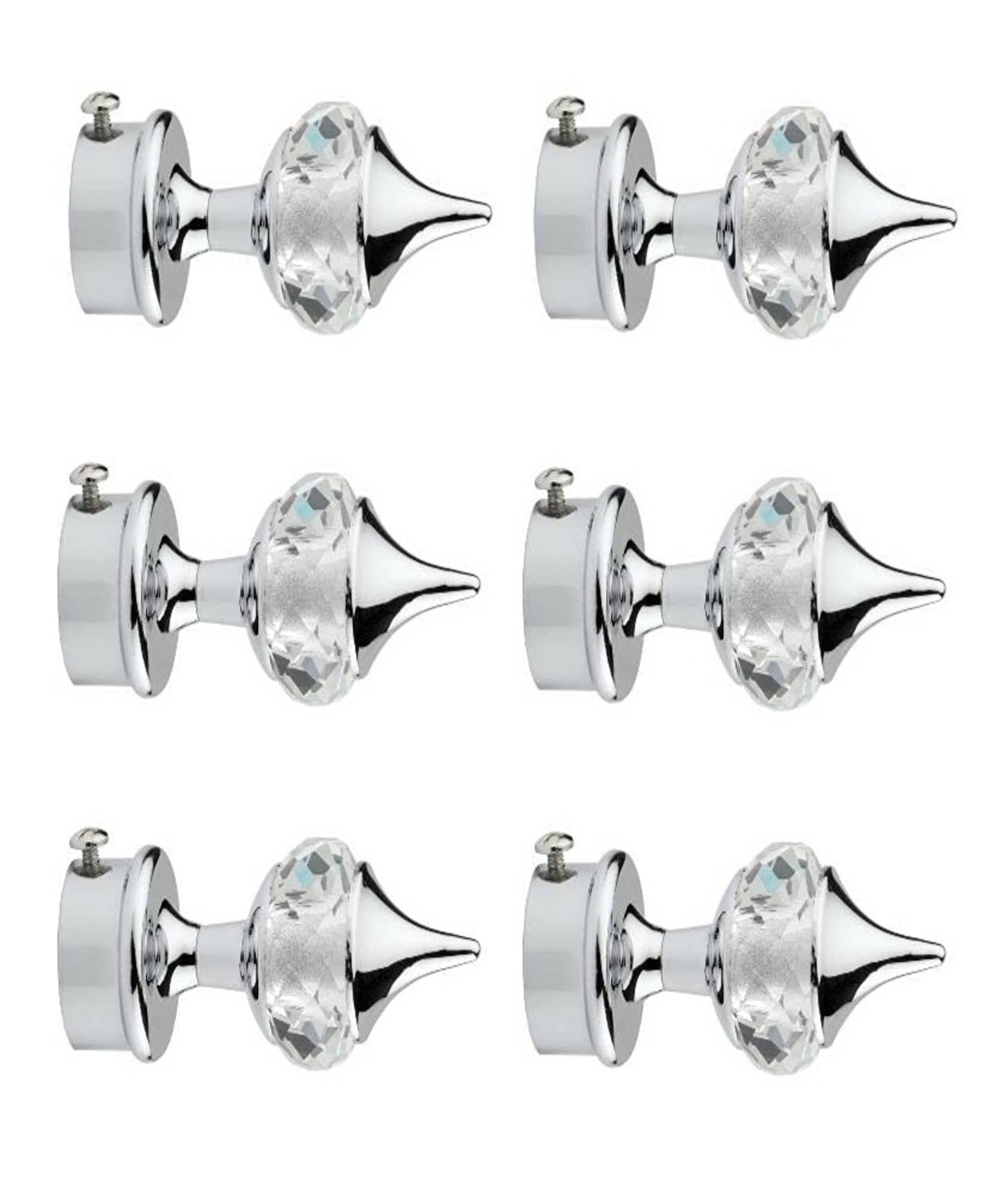 Home Deco - Silver Wrought Iron Single Rod Curtain Bracket ( Pack of 6 )
