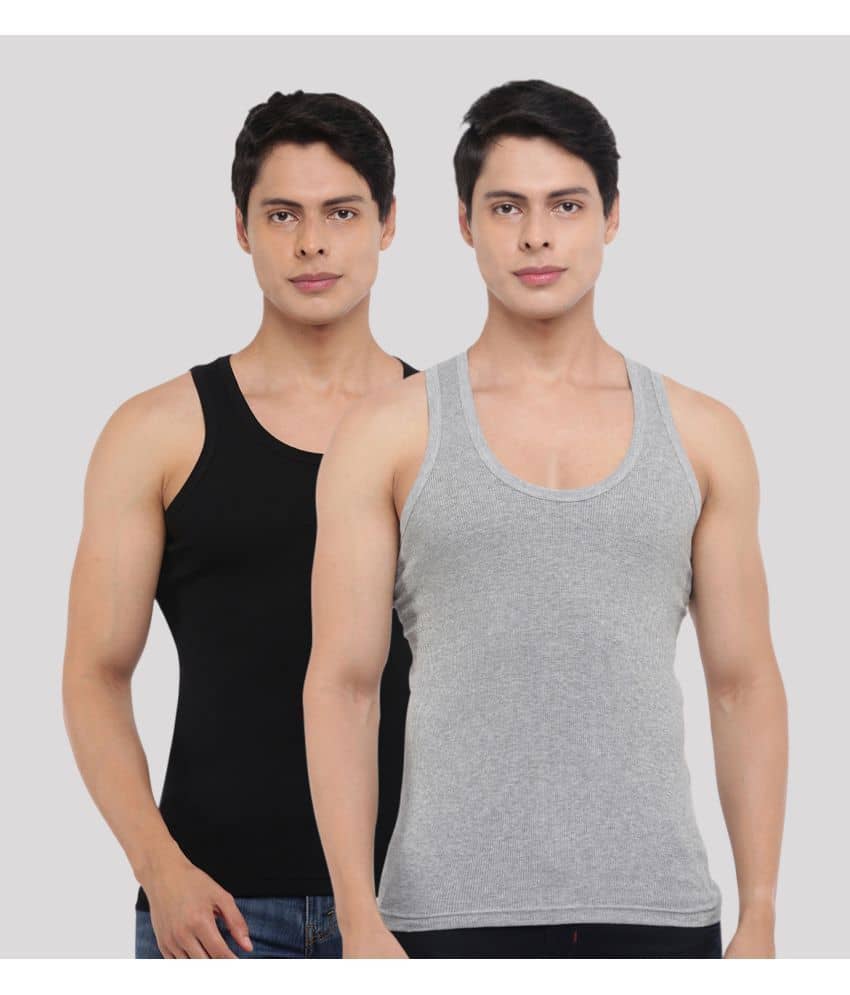 Dollar Bigboss Men's Pack of 2 Solid Combed Cotton Vest - Nightwear & Loungewear | Buy online on ZillyBuy
