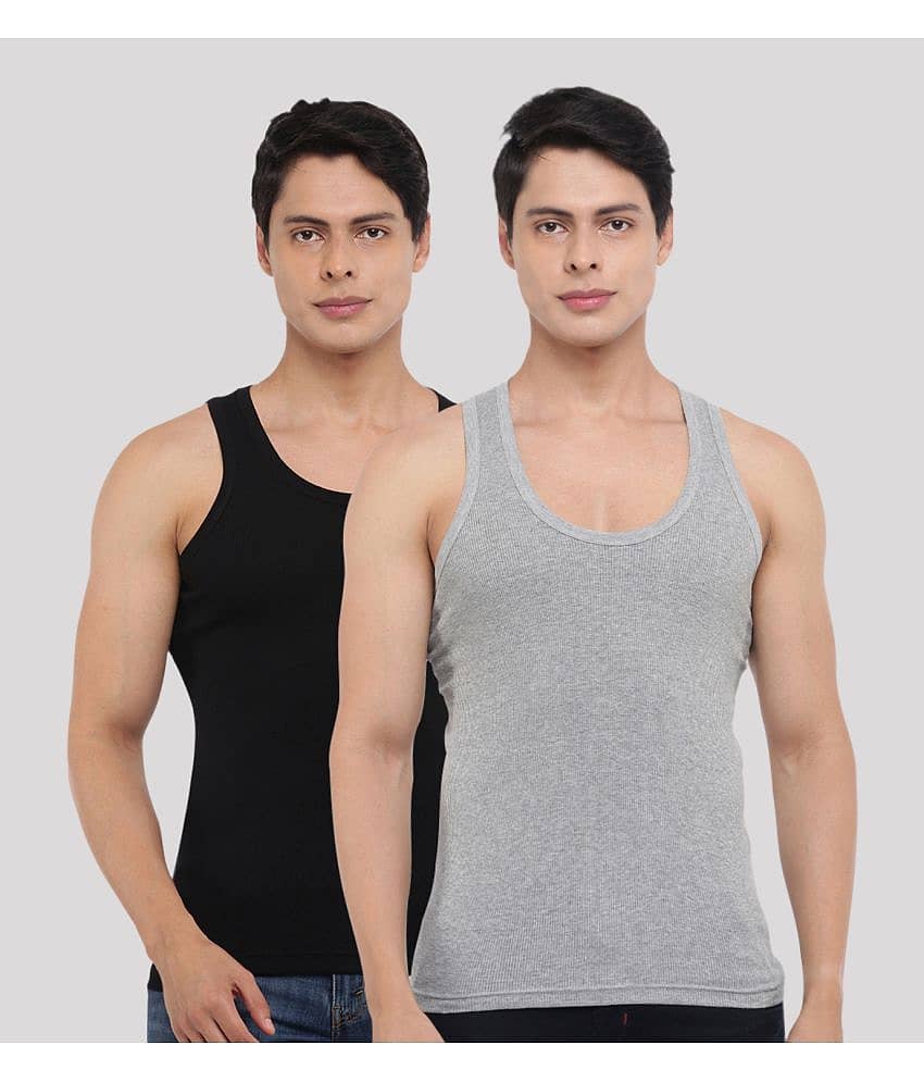 Dollar Bigboss Men's Pack of 2 Solid Combed Cotton Vest - Nightwear & Loungewear | Buy online on ZillyBuy