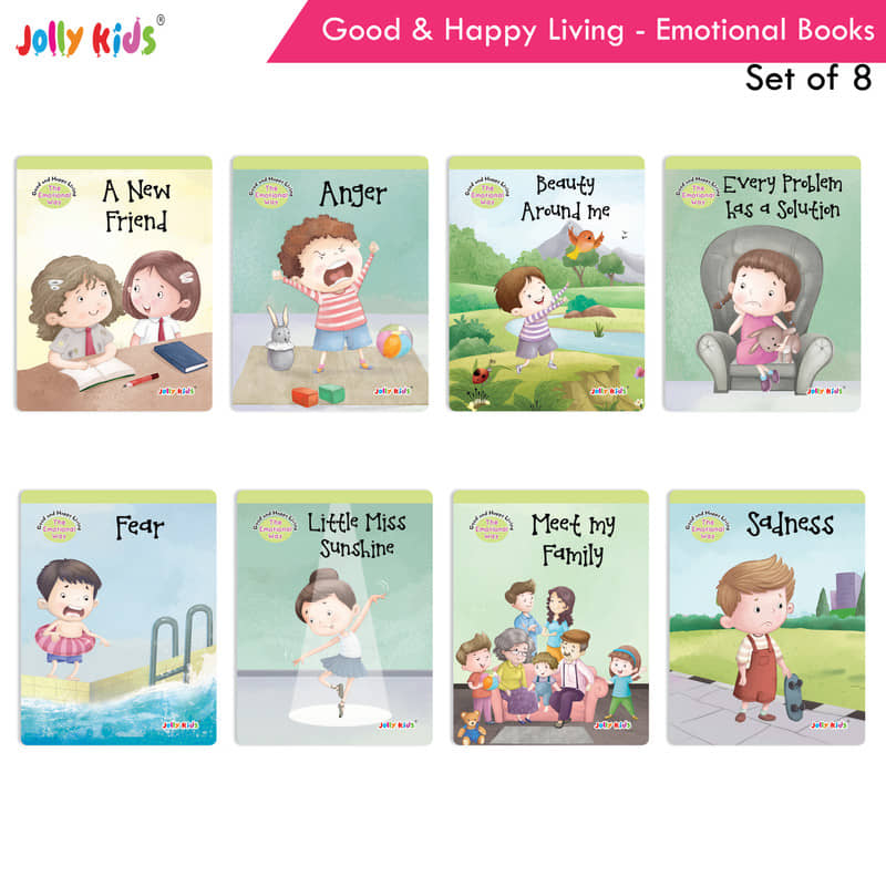 Jolly Kids Good & Happy Living The Emotional Way Story Books (Set of 8) Learning Stories about Feeling and Emotions