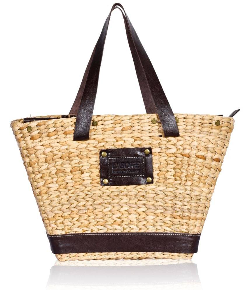     			L Bohe - Beige Jute Tote Bag