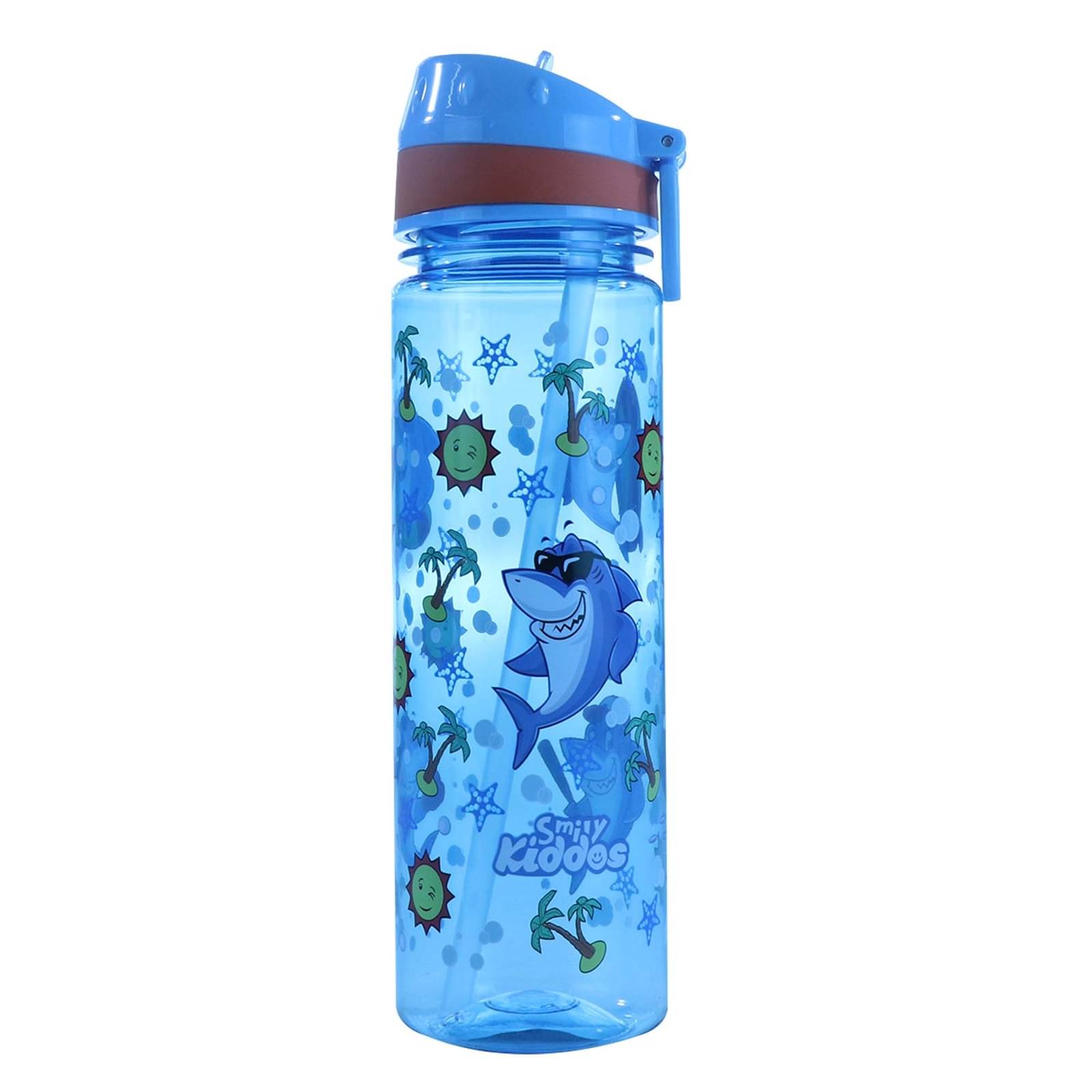     			Smily Kiddos Straight Water Bottle With Flip Top Nozzle Happy