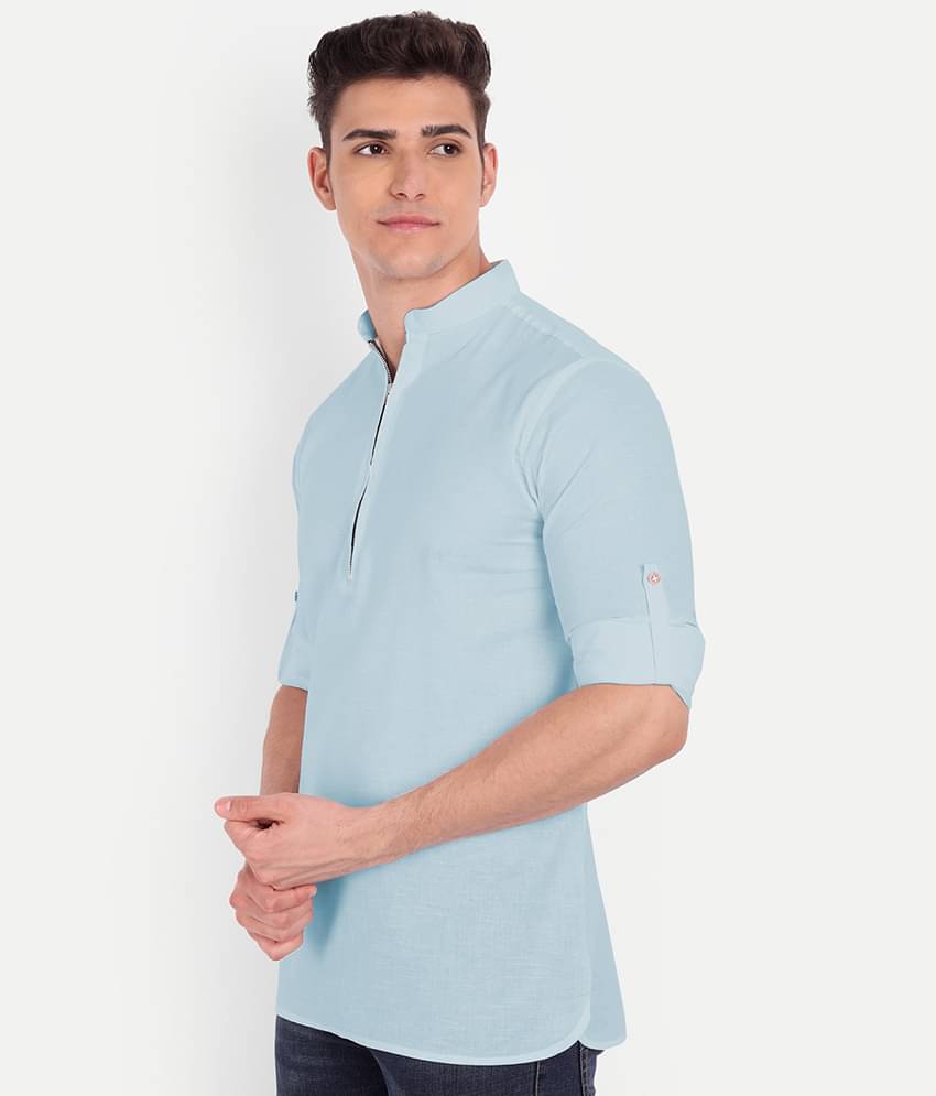 UNI VIBE - Blue Cotton Slim Fit Men's Casual Shirt ( Pack of 1 ) - Image 3
