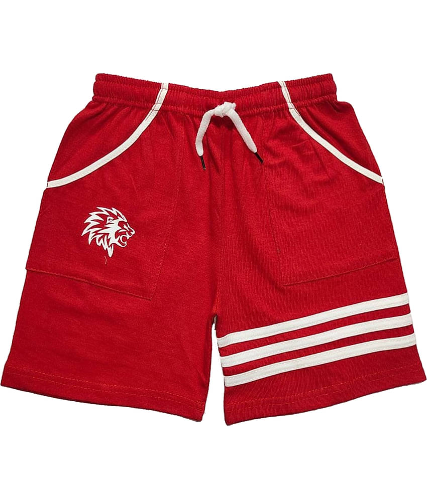 atlans Pack of 1 Cotton Blend Shorts For Boys ( Red )