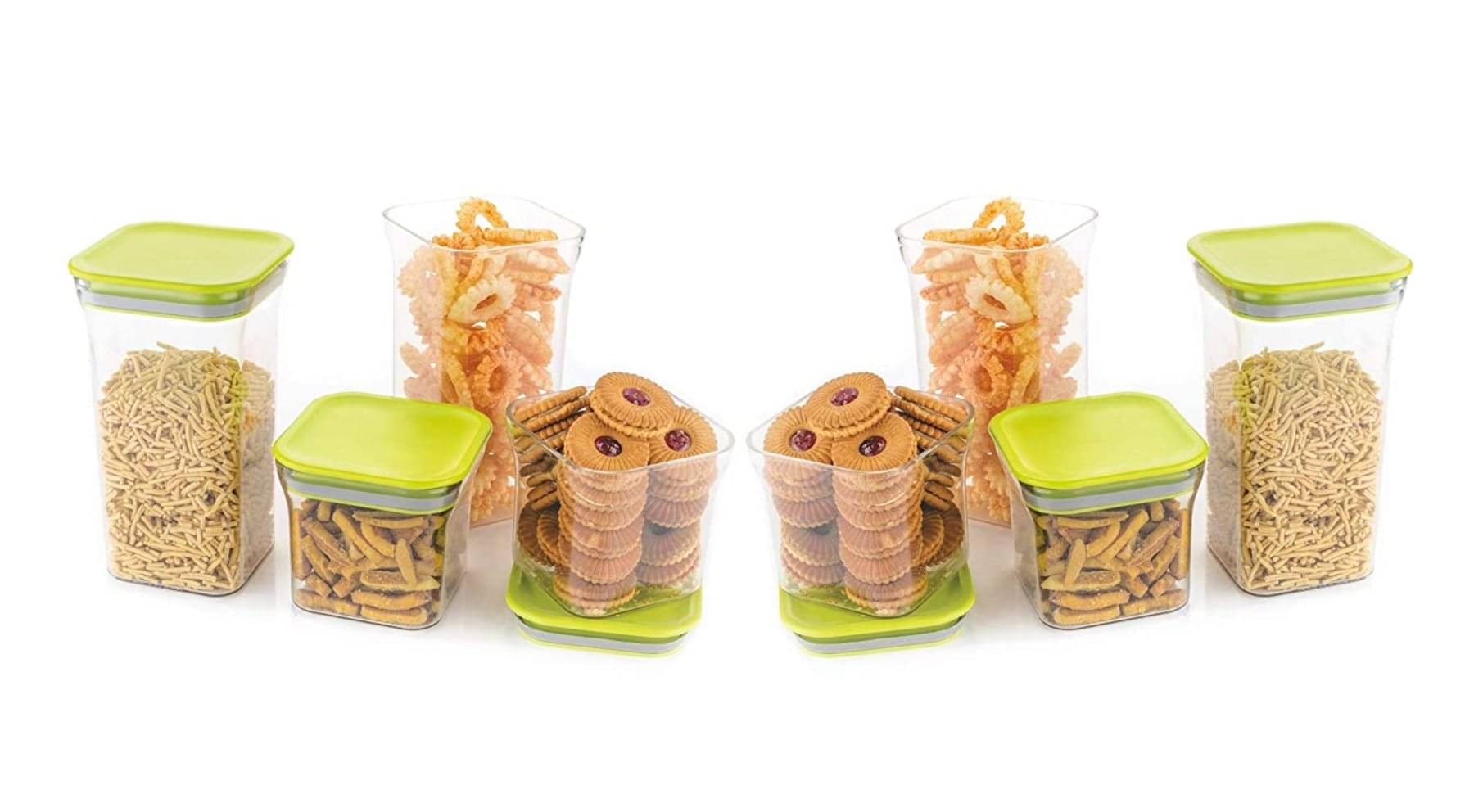 Analog kitchenware - Green Polyproplene Food Container ( Pack of 8 ) Analog kitchenware - Green Polyproplene Food Container ( Pack of 8 )