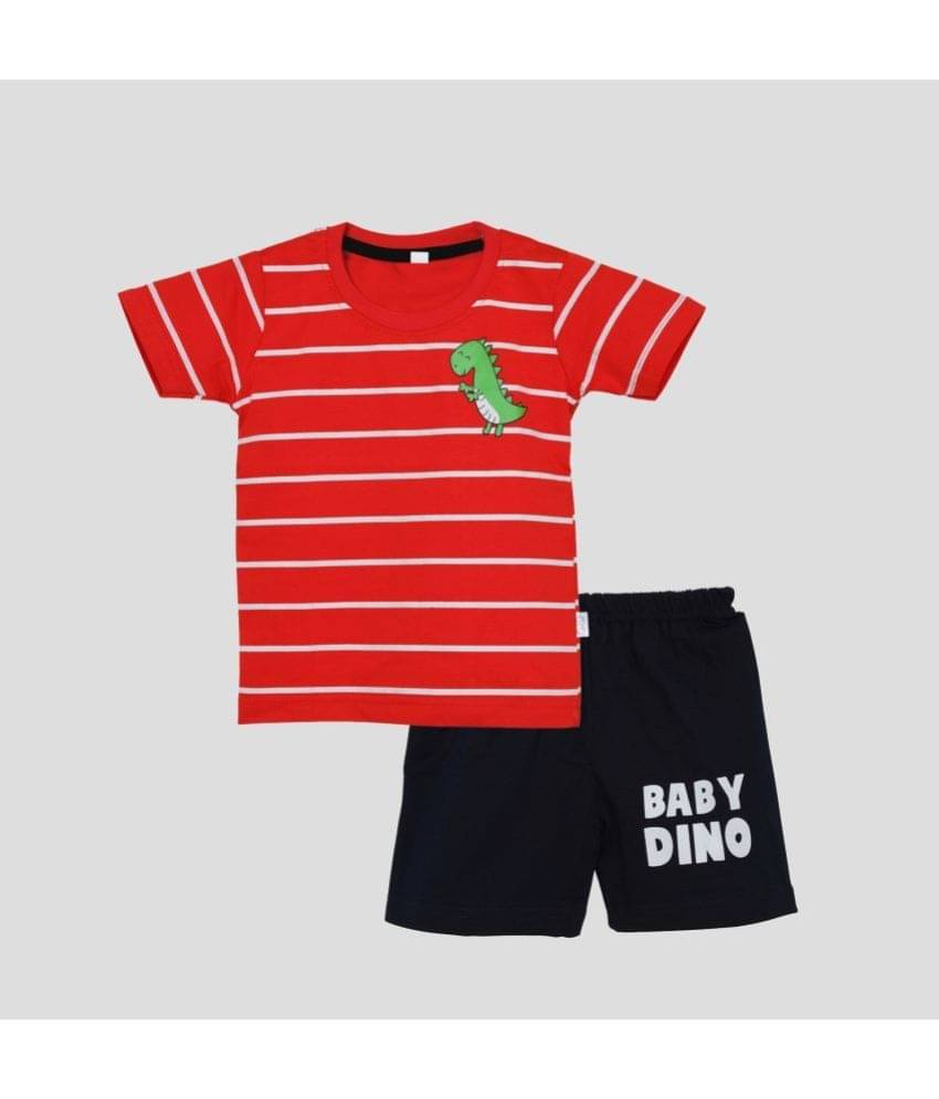     			CATCUB Pack of 1 Baby Boys Cotton T-Shirt & Shorts ( Red )