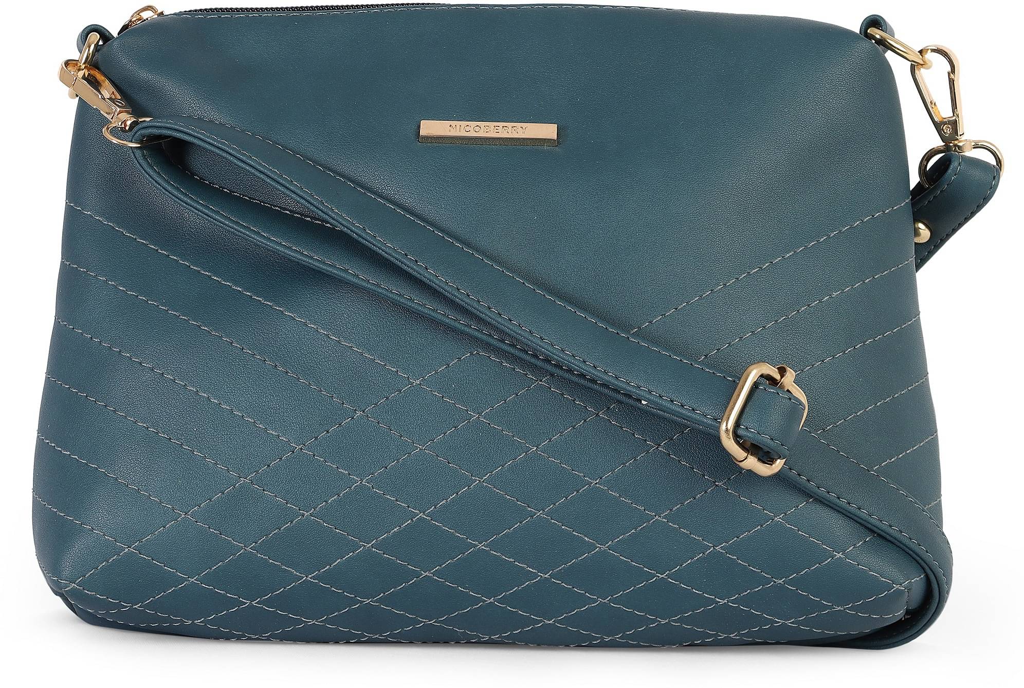    			Nicoberry - Green PU Sling Bag