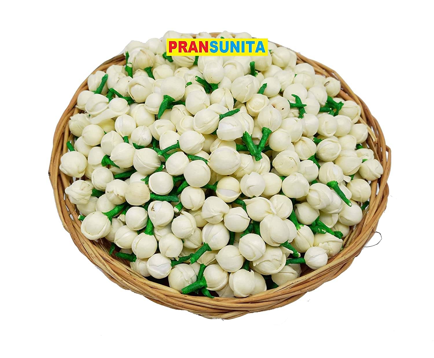     			PRANSUNITA 100 pcs Artificial Mogra Buds Jasmine Flower Pollen for Jewelry Making Hair Accessories Craft Material White Handmade Sola Flower Bud