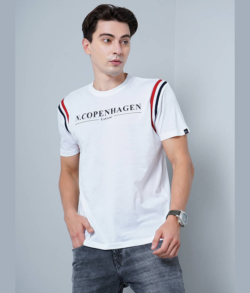 Paul Street Pack of 1 Cotton Blend Slim Fit Men's T-Shirt ( White )