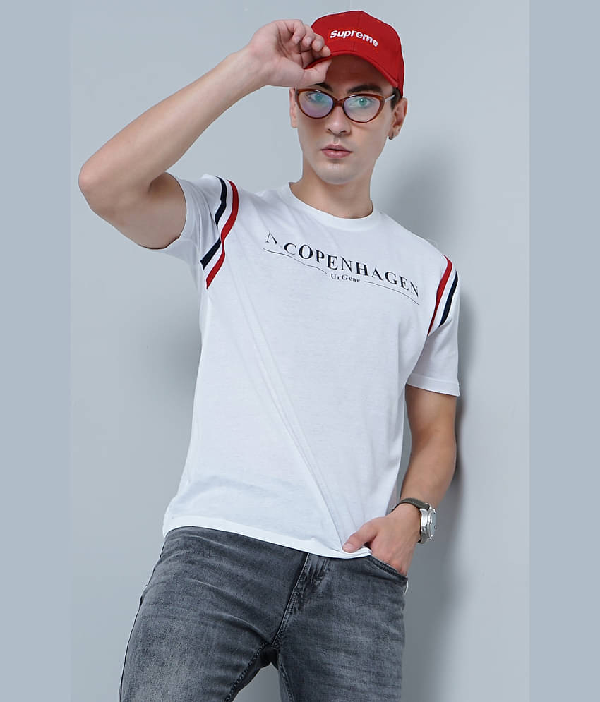 Paul Street Pack of 1 Cotton Blend Slim Fit Men's T-Shirt ( White )