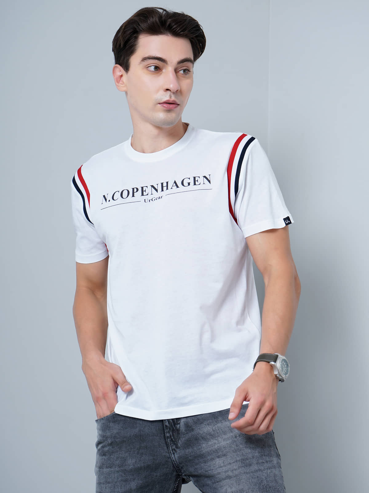 Paul Street Pack of 1 Cotton Blend Slim Fit Men's T-Shirt ( White )