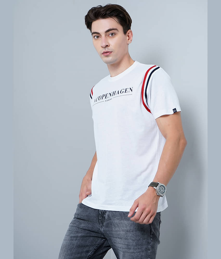 Paul Street Pack of 1 Cotton Blend Slim Fit Men's T-Shirt ( White )