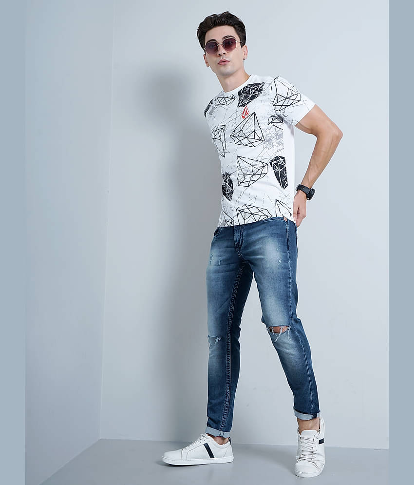 Paul Street Pack of 1 Cotton Slim Fit Men's T-Shirt ( White )