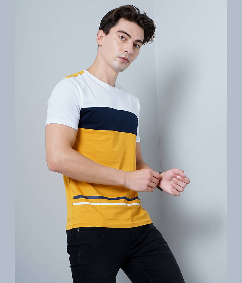 Paul Street Pack of 1 Cotton Blend Slim Fit Men's T-Shirt ( Yellow )