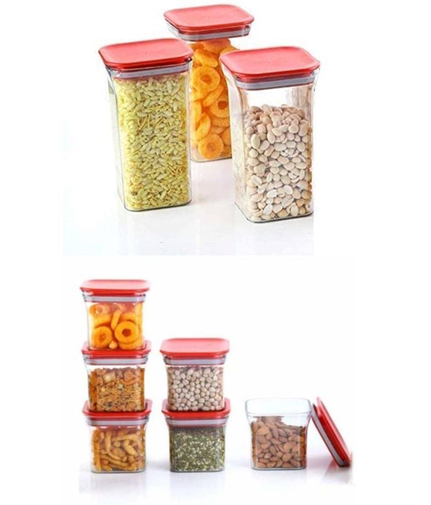 Analog kitchenware - Red Polyproplene Food Container ( Pack of 9 ) Analog kitchenware - Red Polyproplene Food Container ( Pack of 9 )