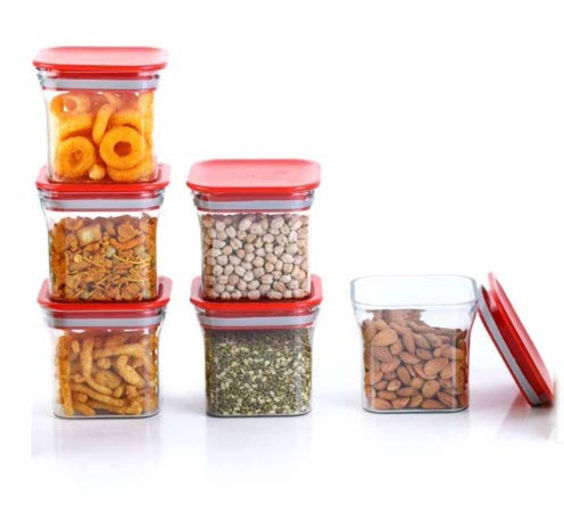 Analog kitchenware - Red Polyproplene Food Container ( Pack of 6 ) Analog kitchenware - Red Polyproplene Food Container ( Pack of 6 )