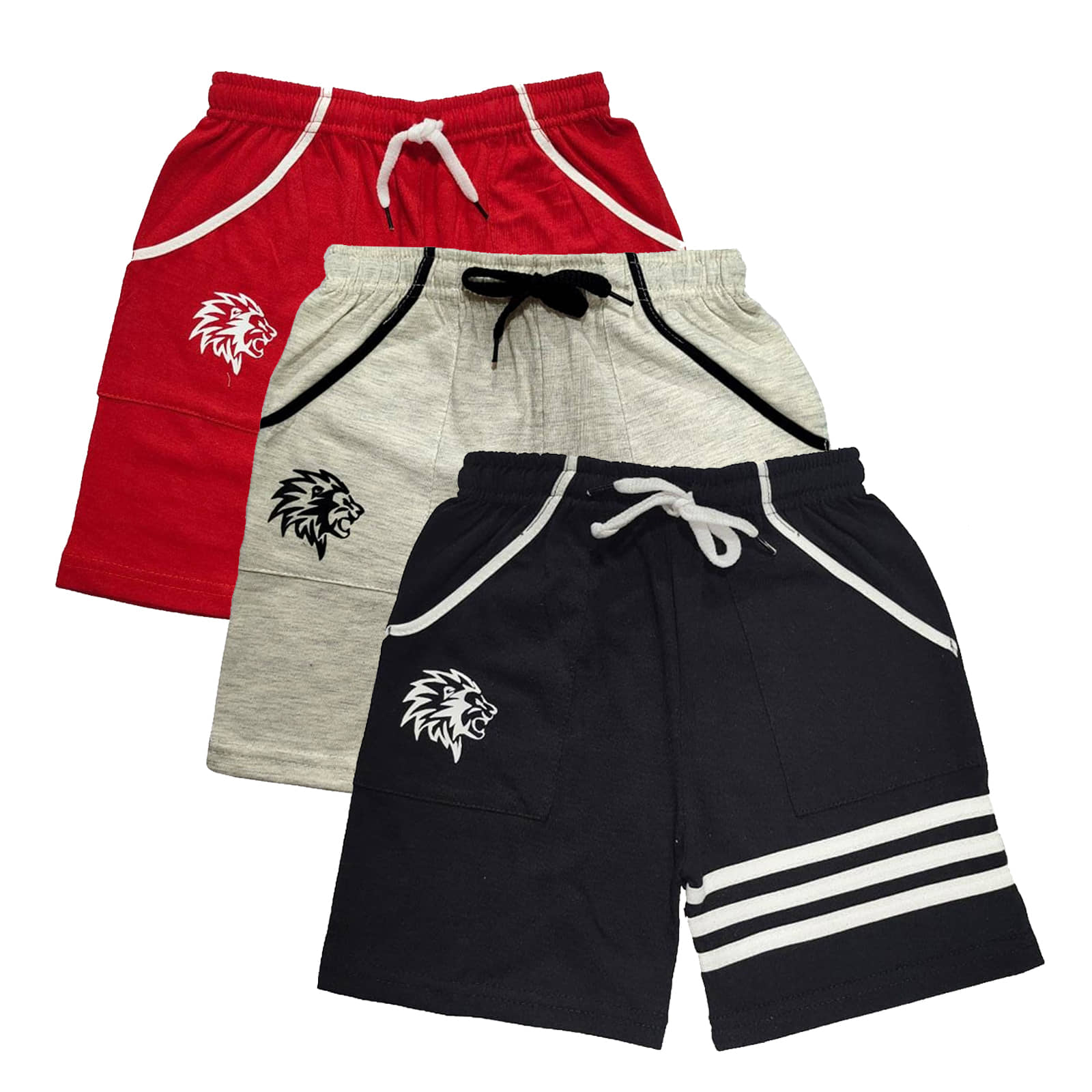 atlans Pack of 3 Cotton Blend Shorts For Boys ( Multi Color ) - Shorts | Buy online on ZillyBuy